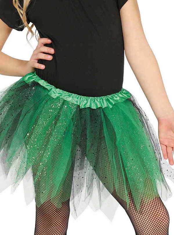 Grøn og sort glitter tutu til piger