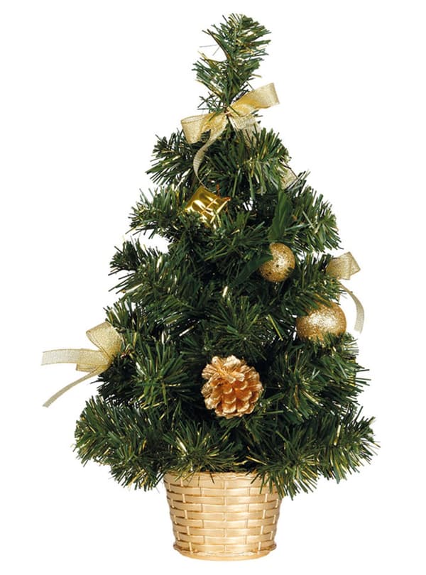 Mini julgran guldfärgad
