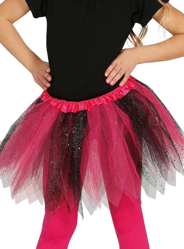 Rosa og svart glitter tutu for jenter