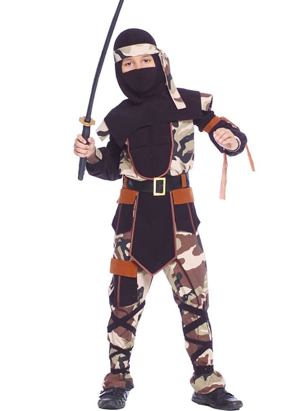 Camouflage ninja Maskeraddräkt Barn