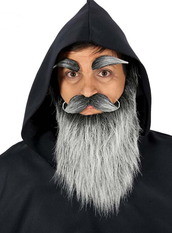 Skägg, mustasch och Ögonbryn gamling gråa vuxen