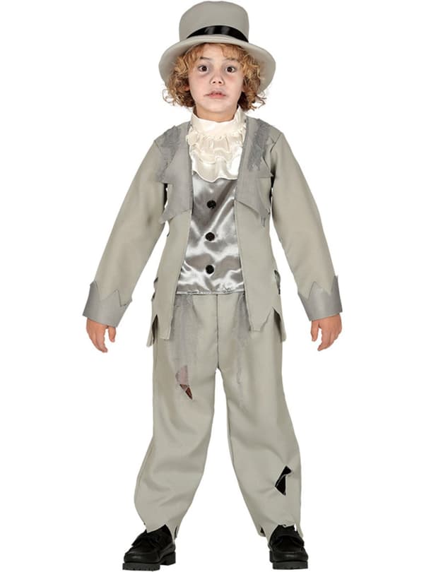 Grå Zombie Gom Kostume til Drenge
