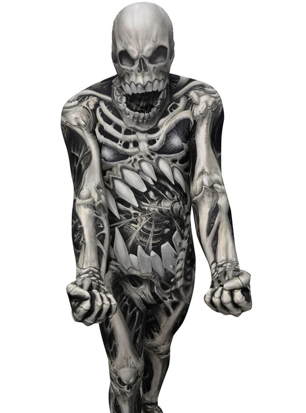Monster Collection Morphsuits - dødningehoved og knogler kostume