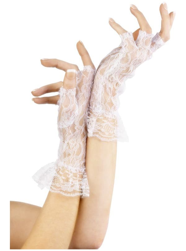 Hvide blonde handsker unden fingre