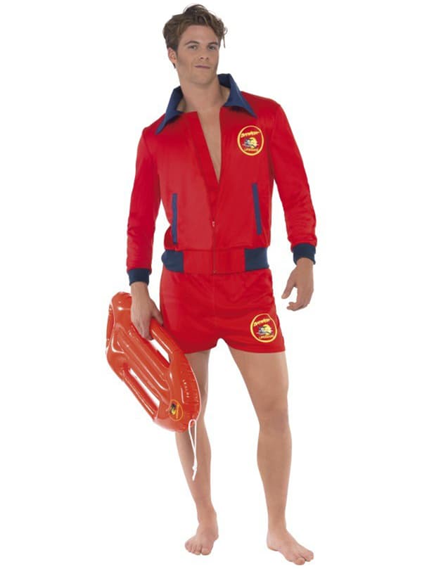 Rødt Livredder Kostume til Mænd - Baywatch