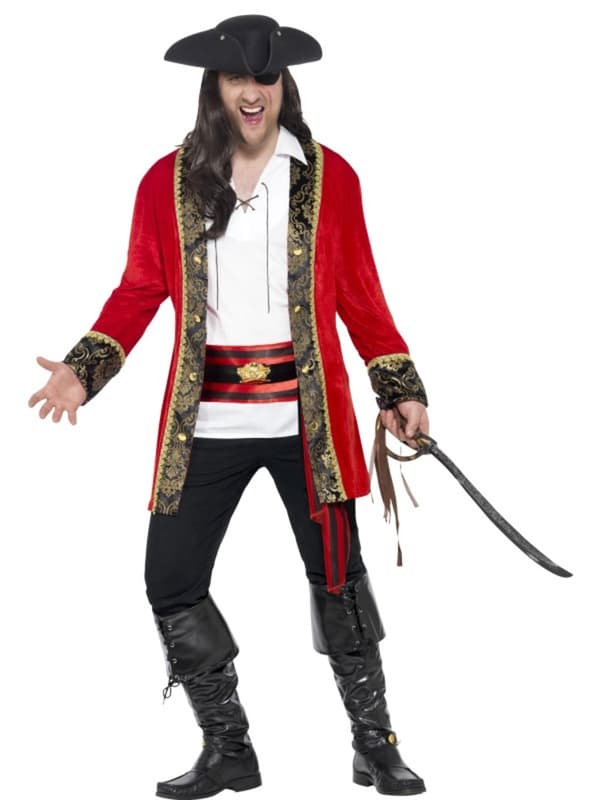 Piratkaptajn kostume til mænd