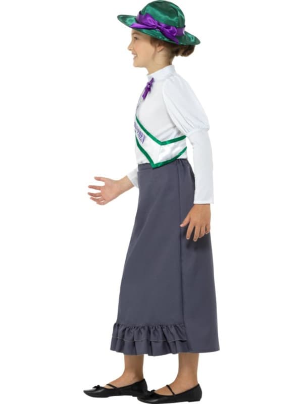 Viktoriansk Suffragette Kostume til Piger