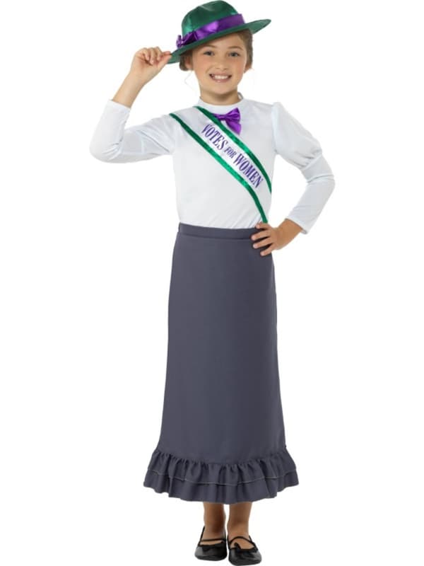 Viktoriansk Suffragette Kostume til Piger