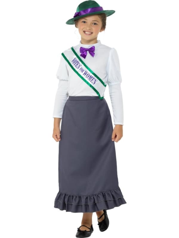 Viktoriansk Suffragette Kostume til Piger
