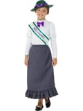 Miniatyrbillede 5 af 8: Viktoriansk Suffragette Kostume til Piger