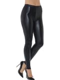 Miniatyrbilde 2 av 2: Metallisk svarte leggins for dame
