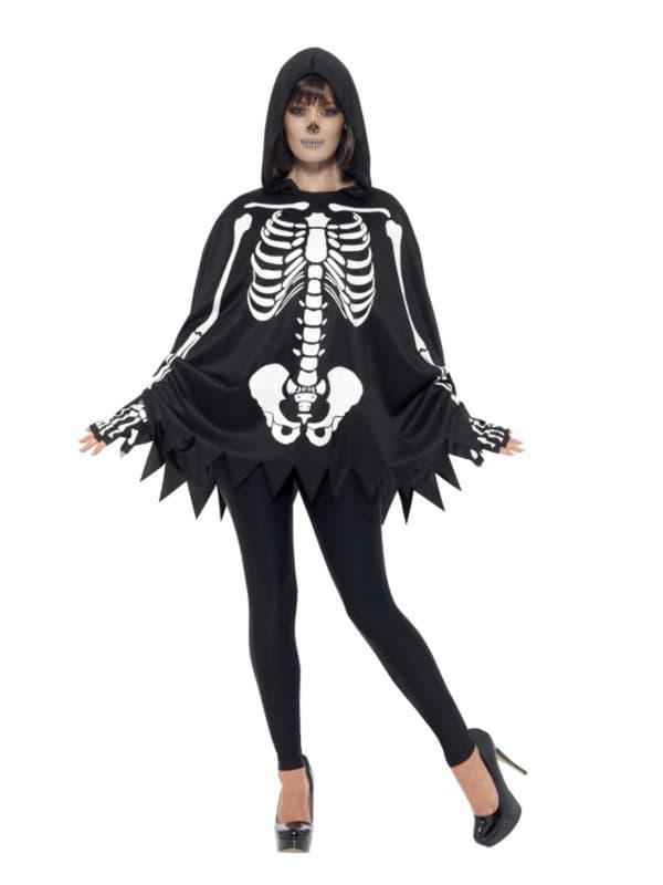 Skelet poncho til voksne