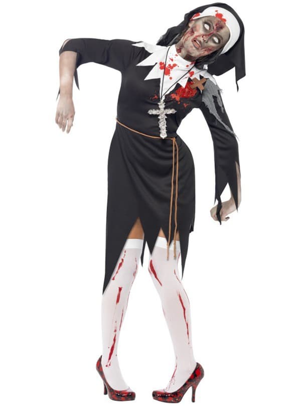 Zombie nunna Maskeraddräkt Storlek XL