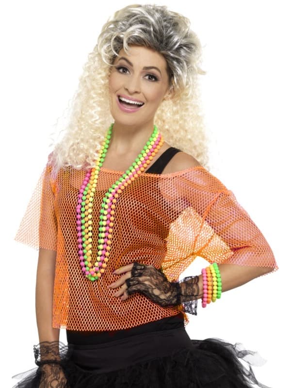 Neon-orange fiskernet t-shirt til kvinder