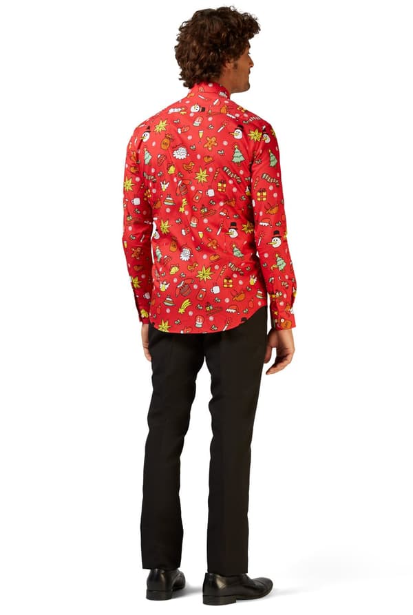 Jule Opposuits til mænd i Doodle Red