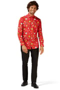 Miniatyrbillede 3 af 4: Jule Opposuits til mænd i Doodle Red
