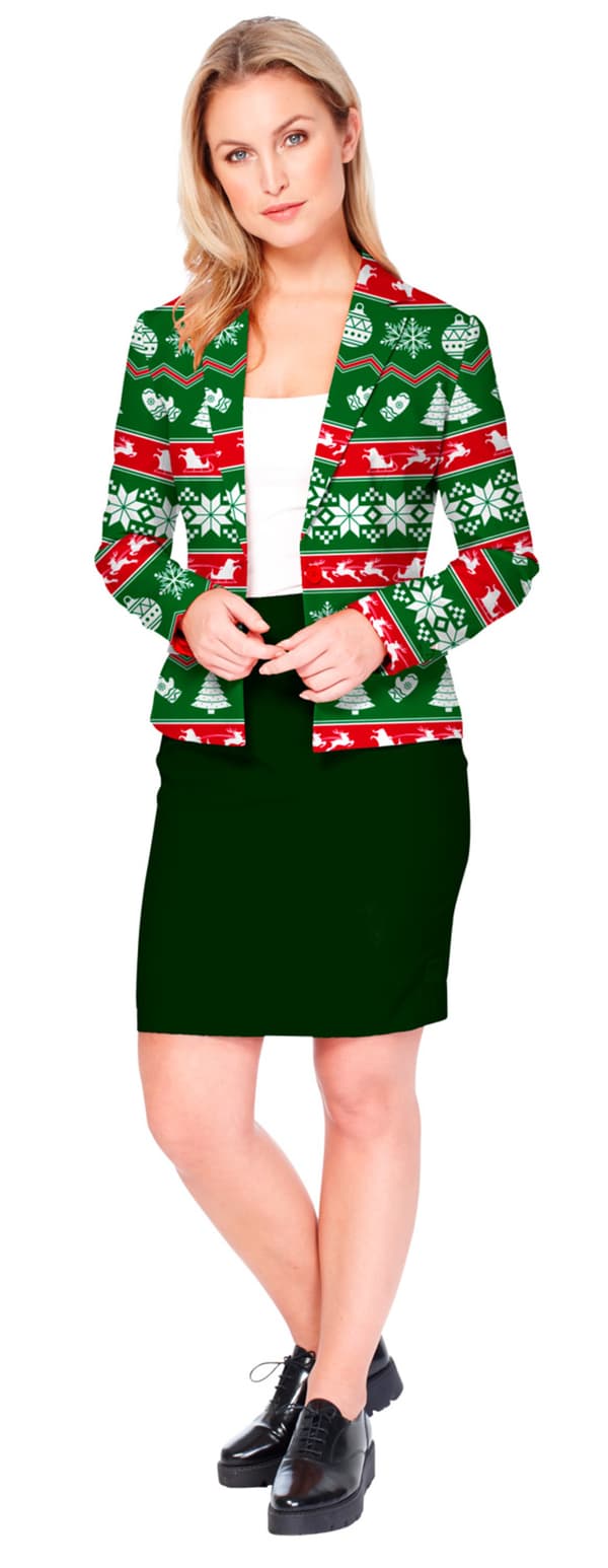 Opposuits Jul Jakke til Dame i Grønt