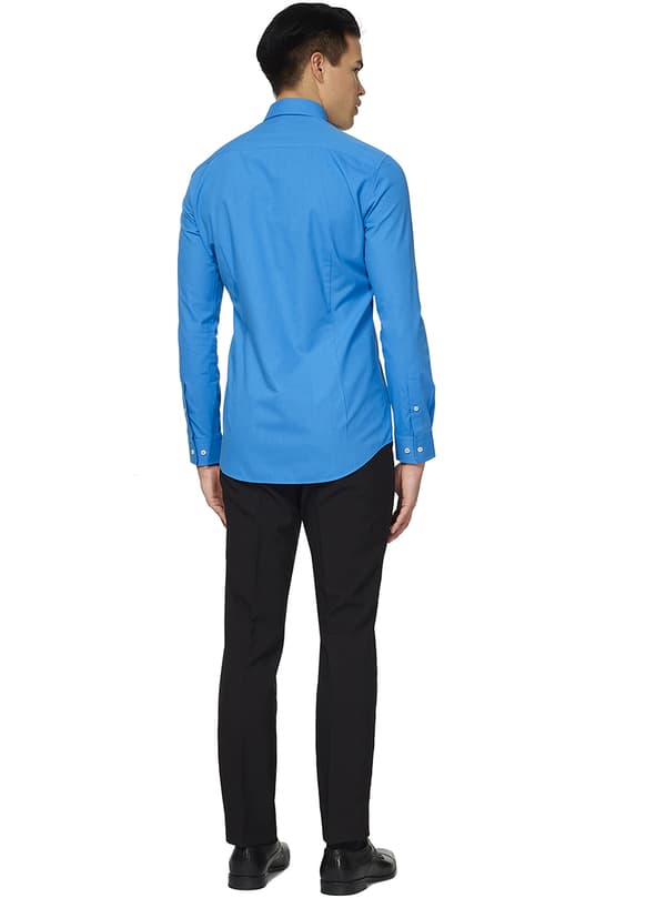 Blåt stål opposuit trøje til mænd
