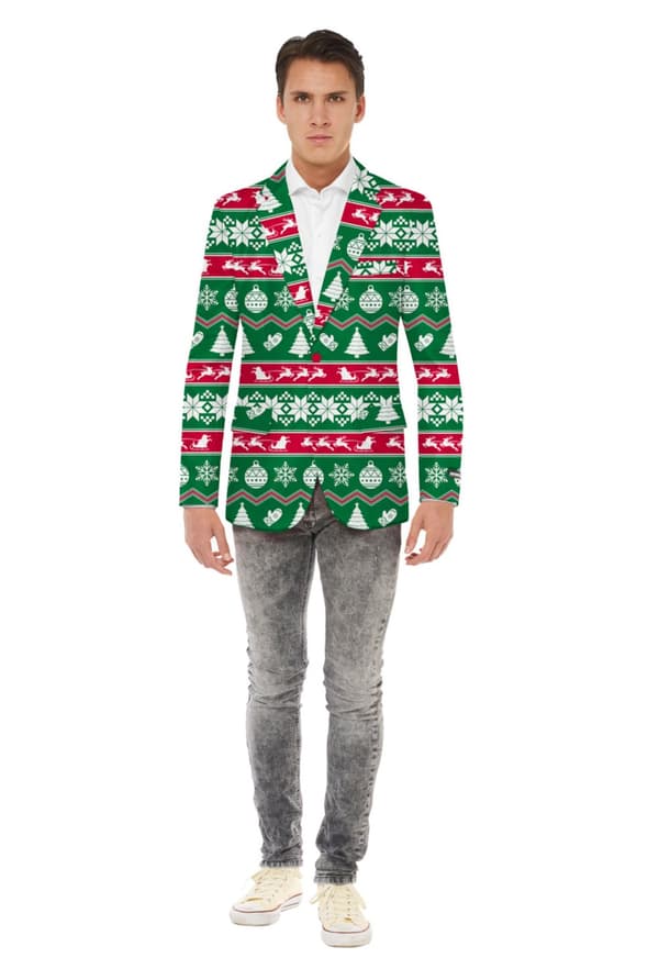 Opposuits julejakke til mænd i grøn