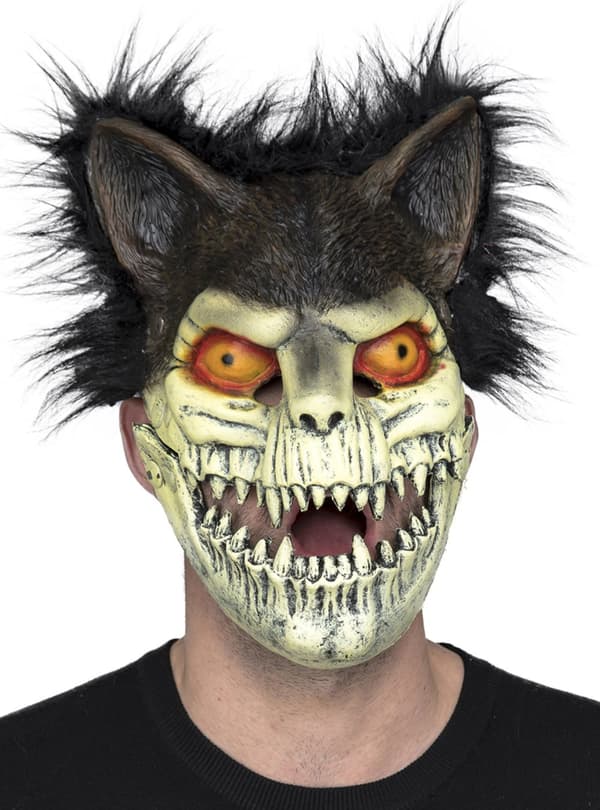Mask katt zombie med hår för vuxen