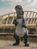 Miniatyrbillede 2 af 3: Oppustelig Blå Velociraptor Dinosaur Kostume til Voksne - Jurassic World
