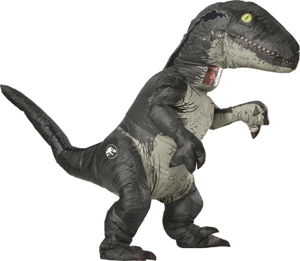 Oppustelig Blå Velociraptor Dinosaur Kostume til Voksne - Jurassic World