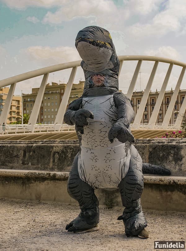 Prestige oppustelig Blå Velociraptor Dinosaur Kostume til Voksne - Jurassic World