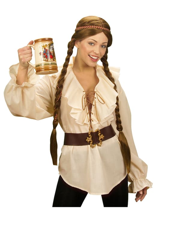 Beige piratskjorta Dam