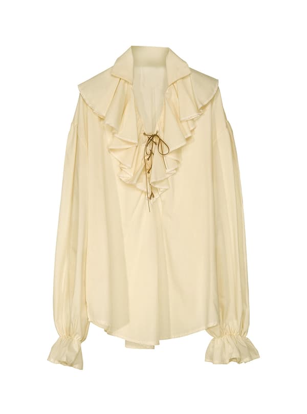 Beige piratskjorta Dam