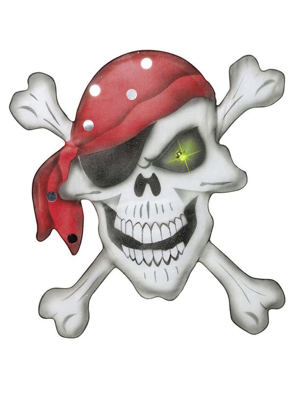 Piratdødningehoved med tørklæde i chiffon