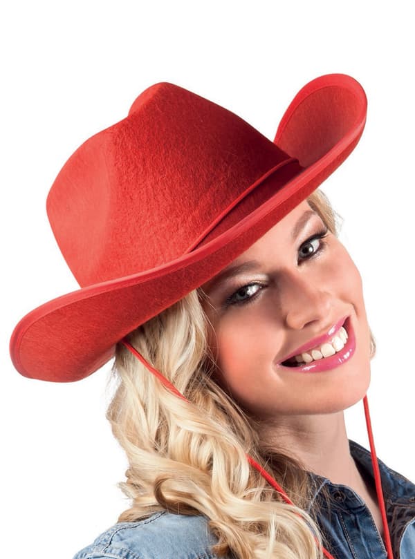Rød rodeo cowboyhat til voksne