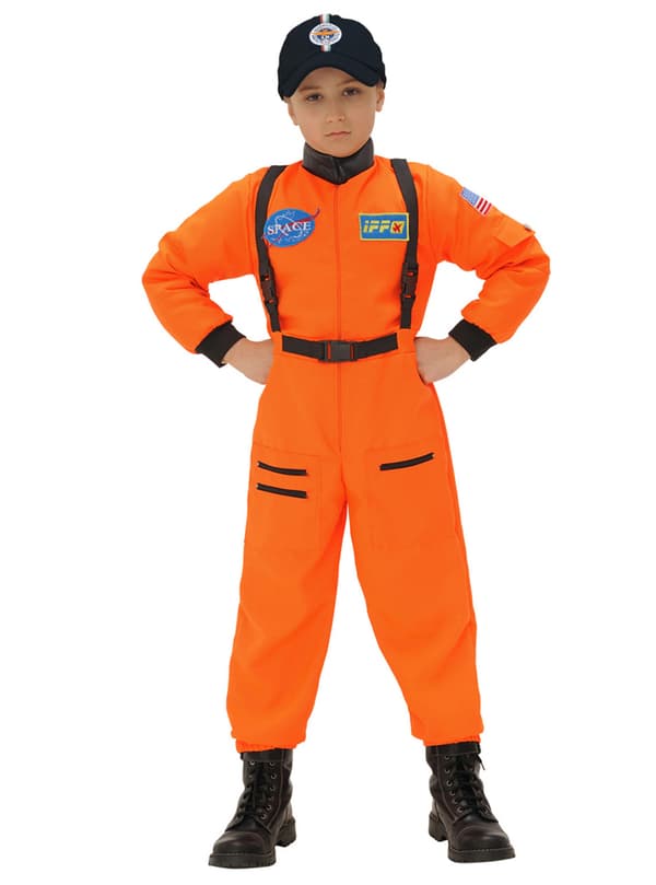 Orange Astronaut Kostume til Drenge