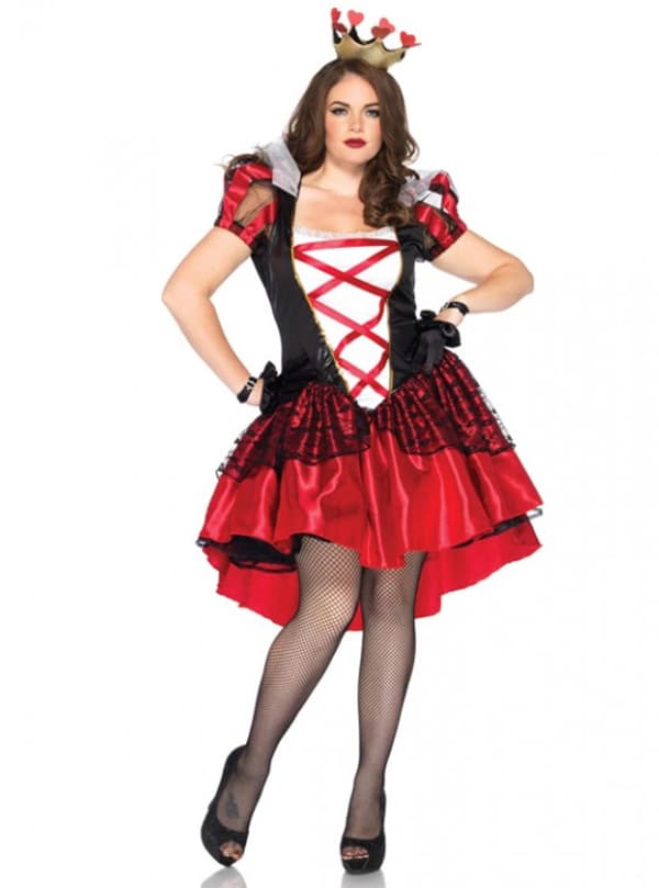 Hjerter dronning plus size kostume til kvinder
