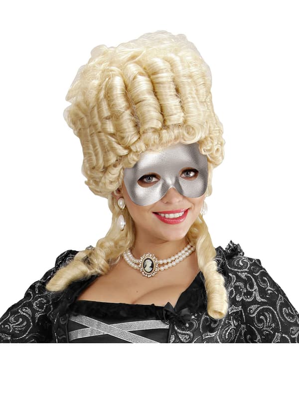 Glatt Sølv Masquerade Maske