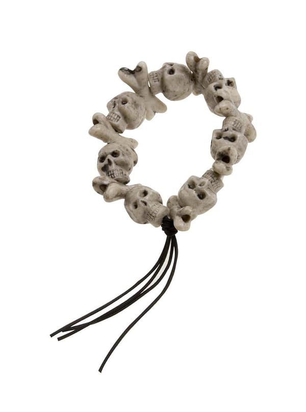 Armbånd af dødningehoveder og knogler