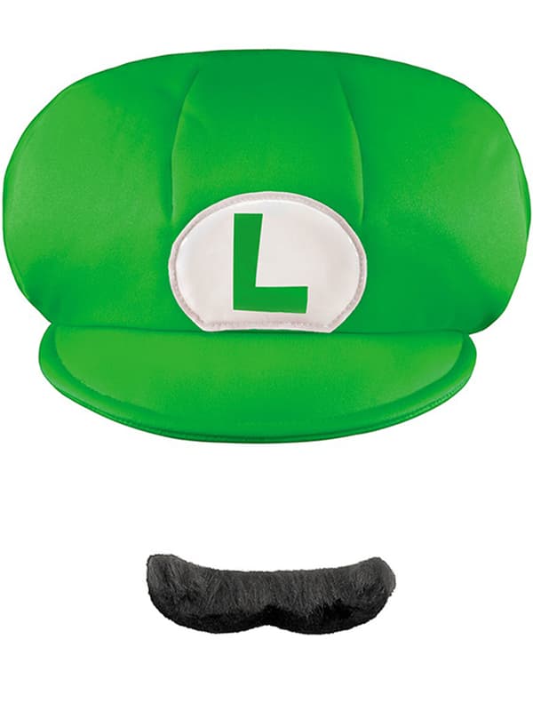 Set med keps och mustasch Luigi barn