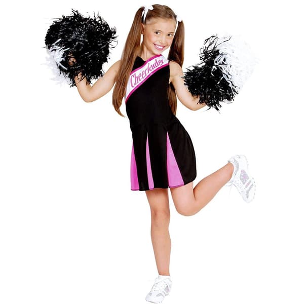 Lyserødt og sort cheerleaderkostume til piger