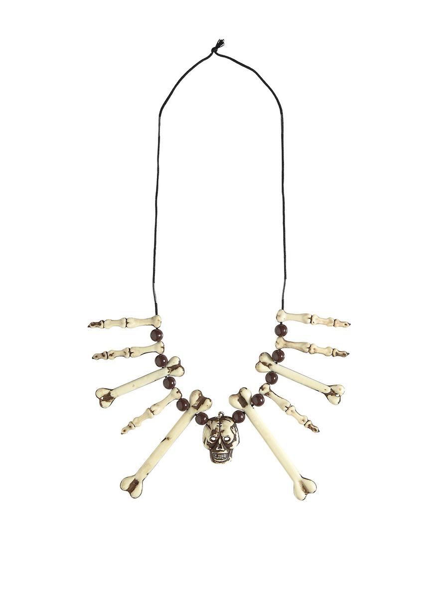 Grottmänniskan Halsband med ben och dödskalle