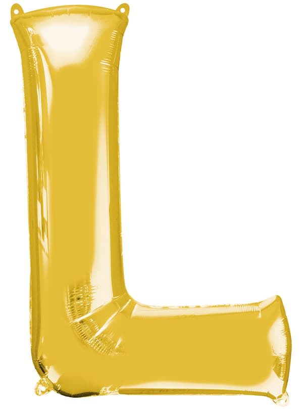 Bogstav L guldfarvet ballon (86 cm)