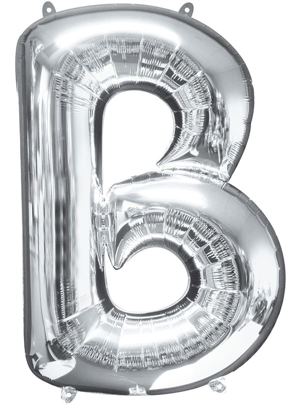 Ballong bokstav B silver (86 cm)
