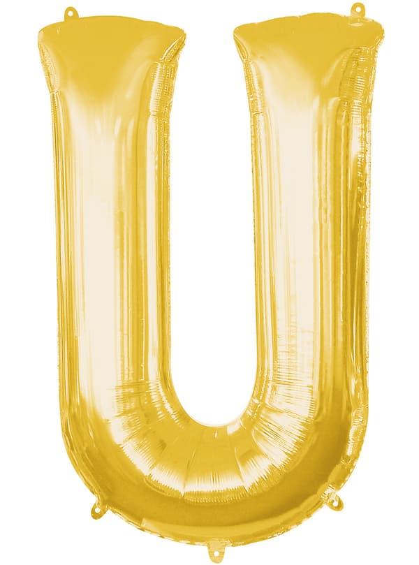 Gull Bokstav U Ballong (86 cm)