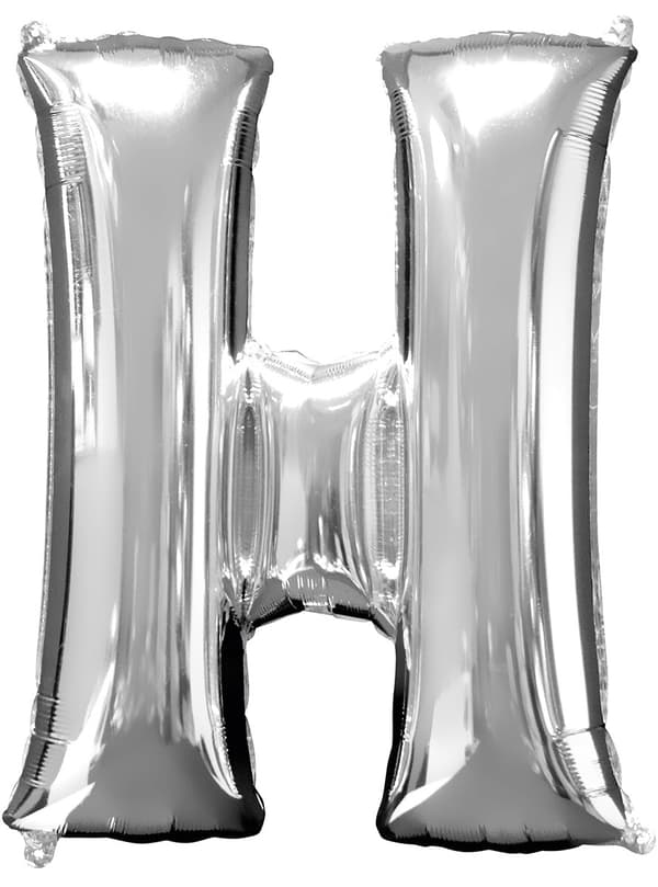 Ballong bokstav H silver (86 cm)