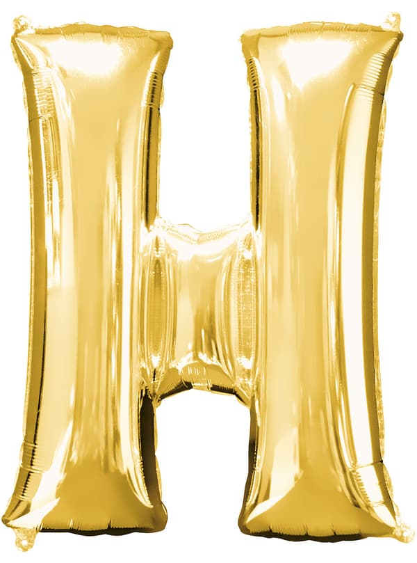 Ballong bokstav H guld (86 cm)