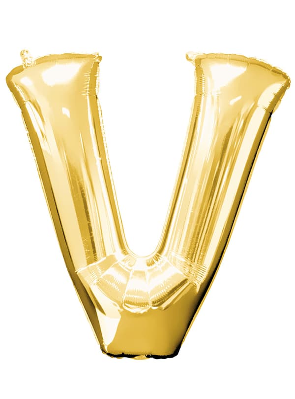 Ballong bokstav V guld (86 cm)