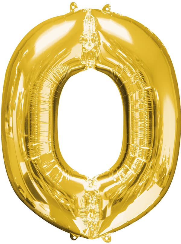 Ballong bokstav O guld (86 cm)