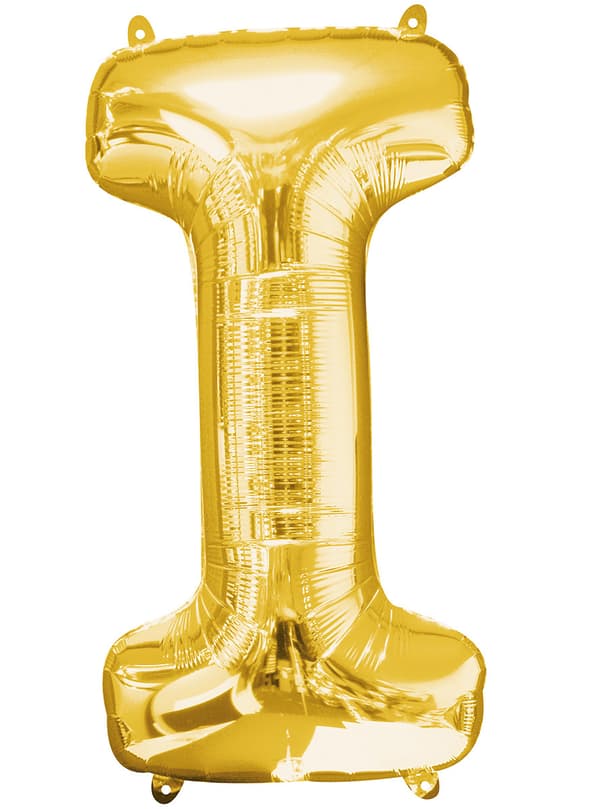 Bogstav I guldfarvet ballon (86 cm)