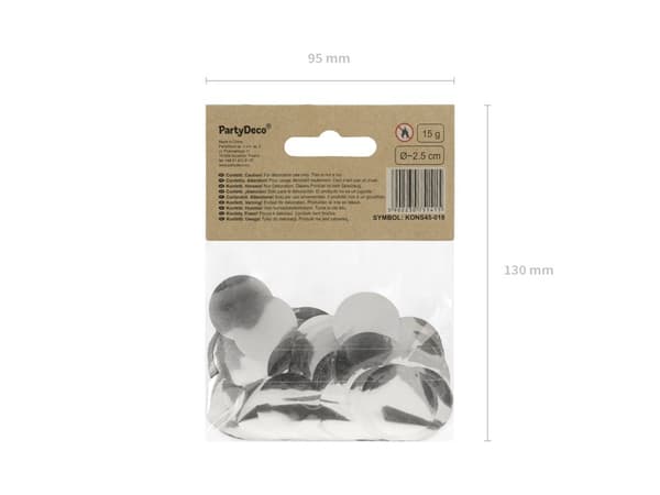 Konfetti rund silverfärgad till bordsdukning - New Year & Carnival