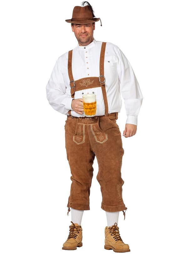 Lederhosen beige deluxe vuxen