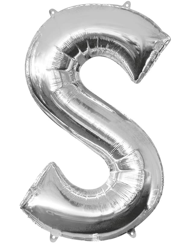 Ballong bokstav S silver (86 cm)