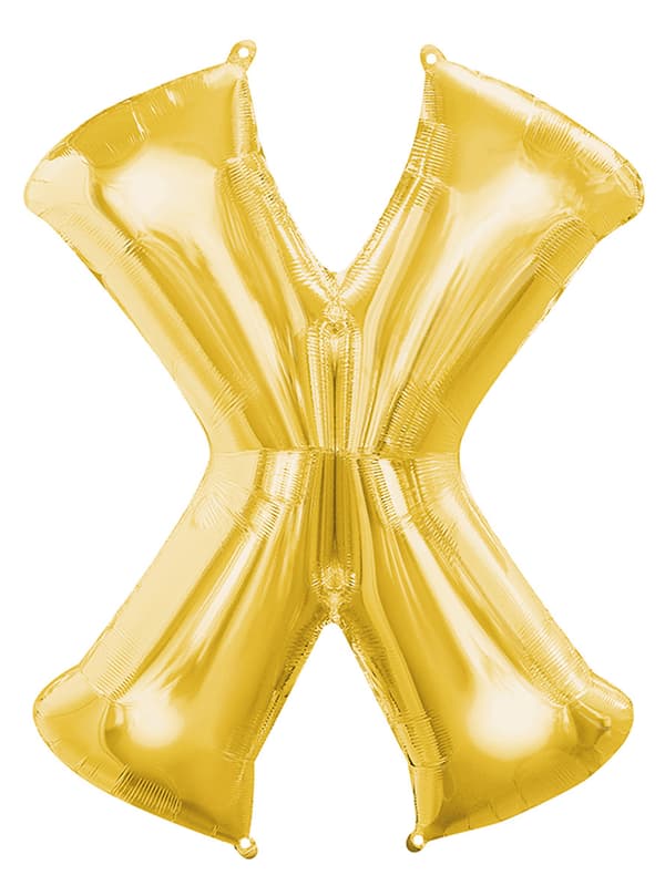 Ballong bokstav X guld (86 cm)